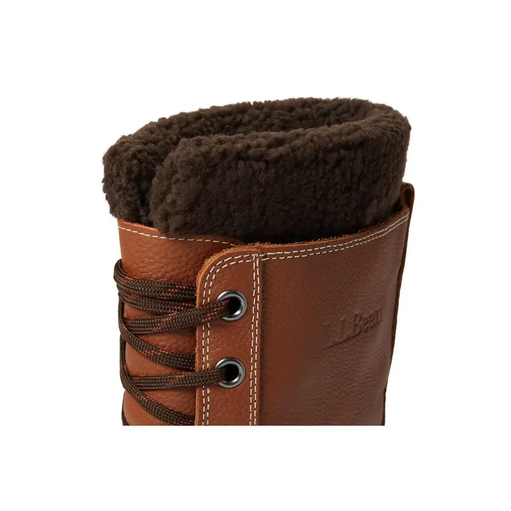 LL BEAN SNOW BOOT TUMBLED LEATHER LACE MEN'S